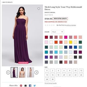 Davids Bridal Plum Convertible Dress
